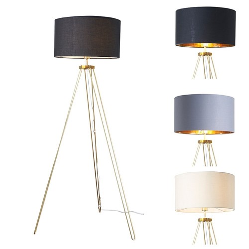 Gold floor lamp tripod base - tripod,