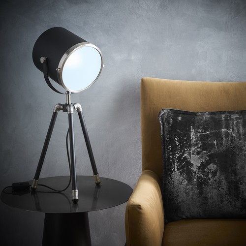 Black tripod table - tripod, lamp
