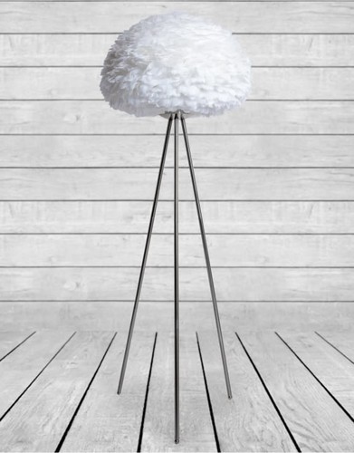 Chrome tripod floor lamp with - chrome,