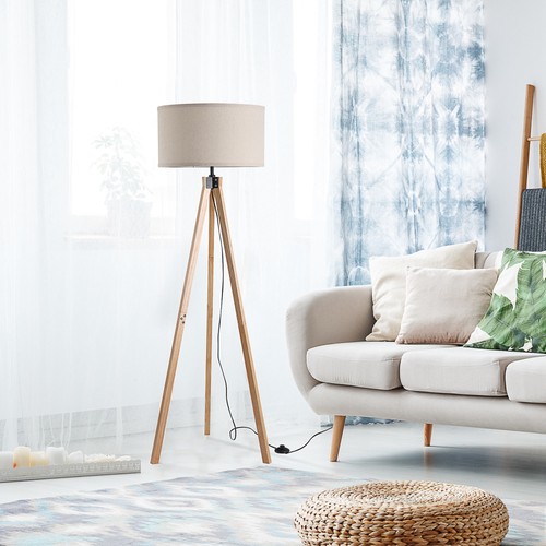 Wood tripod floor lamp home - floor,