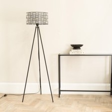 Black Tripod Floor Lamp Clear