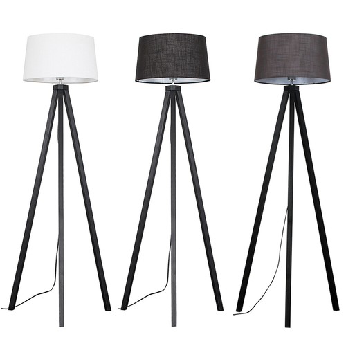 Black wood floor lamp standard - wood,